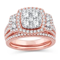 Womens 2 CT. T.W. Natural White Diamond 14K Gold Cushion Engagement Ring