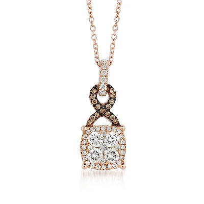 Le Vian® Grand Sample Sale™ Pendant featuring Vanilla Diamonds® & Chocolate Diamonds® set in 14K Strawberry Gold®