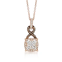 Le Vian® Grand Sample Sale™ Pendant featuring Vanilla Diamonds® & Chocolate Diamonds® set in 14K Strawberry Gold®
