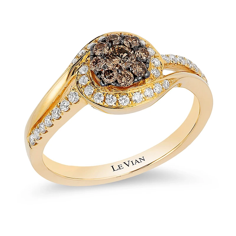 Le Vian® Grand Sample Sale™ Chocolate Diamonds® & Vanilla Diamonds® Ring set in 14K Honey Gold™