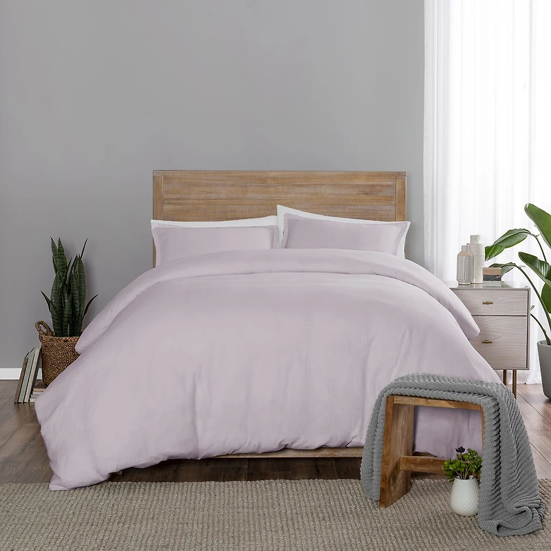 Vue Lark Solid 3pc Cotton Duvet Set