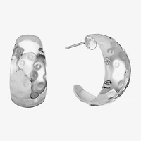 Liz Claiborne Silver Tone Open Womens 20mm Hypoallergenic Hoop Earrings