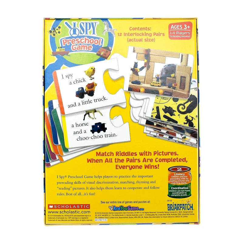 Briarpatch I Spy Preschool Game Board Game