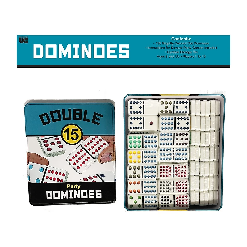 University Games Double 15 Party Dominoes Dominoes