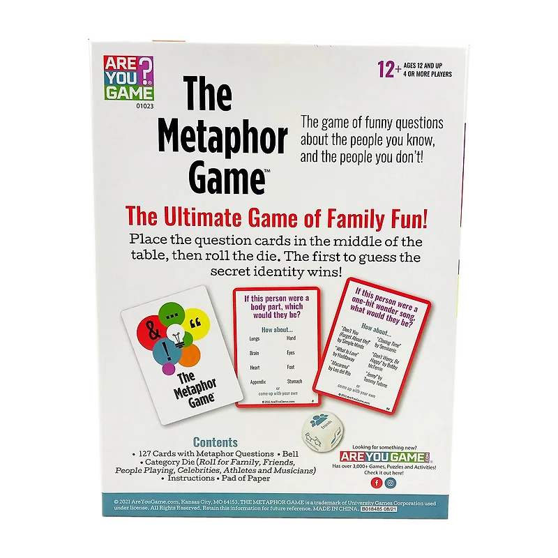 Areyougame.Com The Metaphor Game Card Game