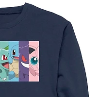 Mens Crew Neck Long Sleeve Pokemon Sweatshirt