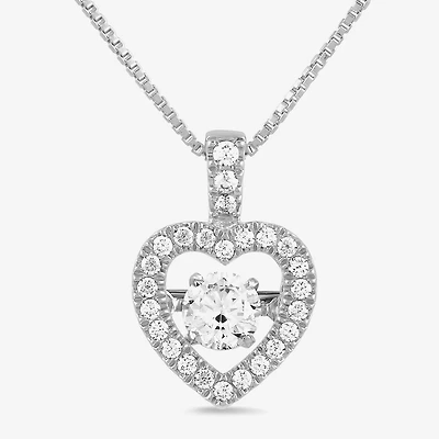 Womens 1/2 CT. T.W. Lab Grown White Diamond 10K Gold Heart 18 Inch Pendant Necklace