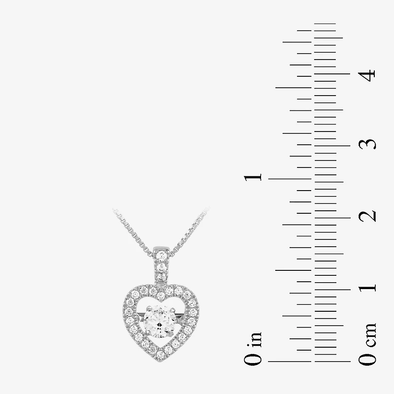 Womens 1/2 CT. T.W. Lab Grown White Diamond 10K Gold Heart 18 Inch Pendant Necklace
