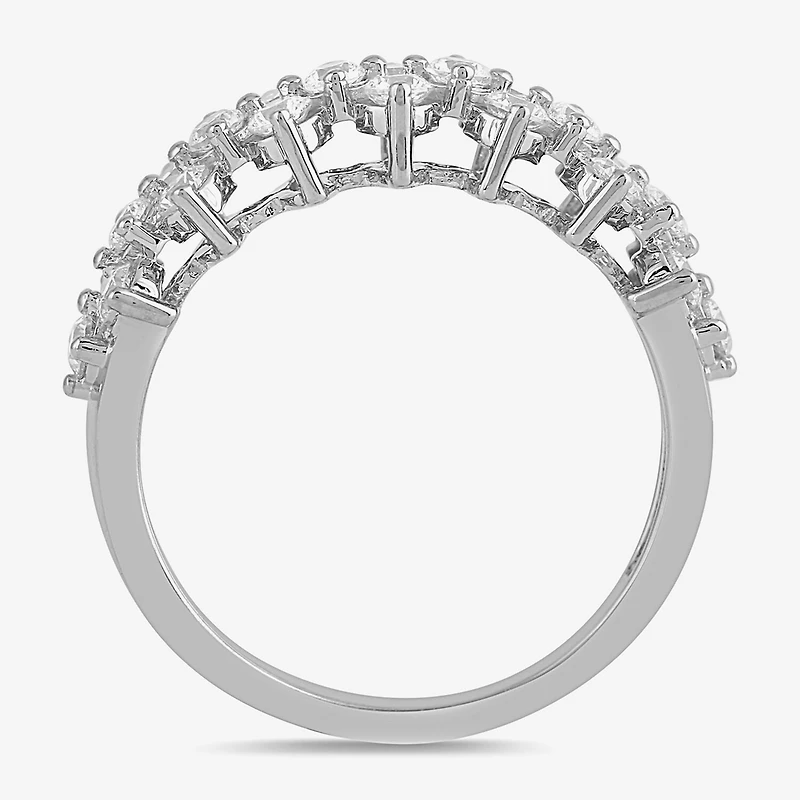 Womens 1 CT. T.W. Lab Grown White Diamond 10K Gold Cocktail Ring