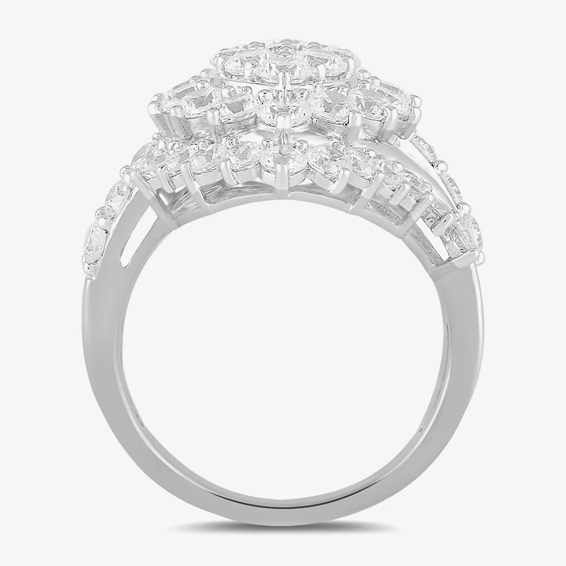 Womens 4 CT. T.W. Lab Grown White Diamond 10K Gold Marquise Cocktail Ring