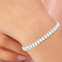 Womens 4 CT. T.W. Lab Grown White Diamond 10K Gold 7.25 Inch Tennis Bracelet