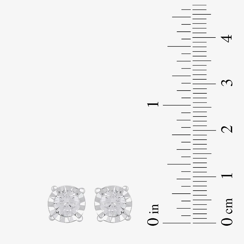 1 CT. T.W. Lab-Grown Diamond Sterling Silver Round Earring Set