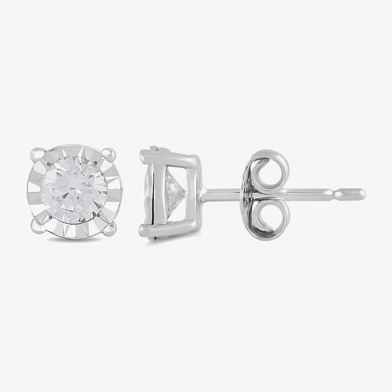 1 CT. T.W. Lab-Grown Diamond Sterling Silver Round Earring Set