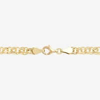 Womens 10K Gold 7.25 Inch Hollow Fashion Chain Bracelet
