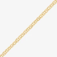 Womens 10K Gold 7.25 Inch Hollow Fashion Chain Bracelet