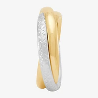 Made Italy Womens 3MM 10K Two Tone Gold Round Band