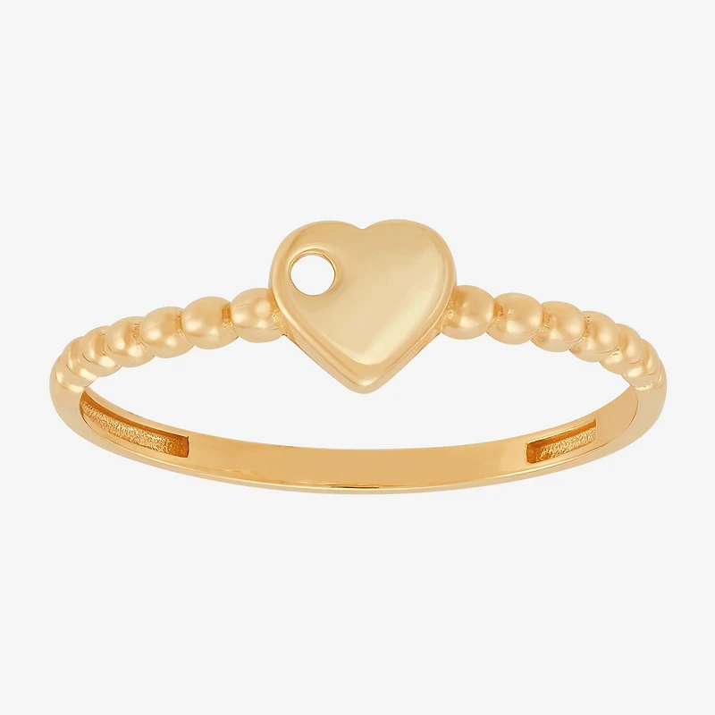 Gold Addiction Womens 10K Heart Round Band