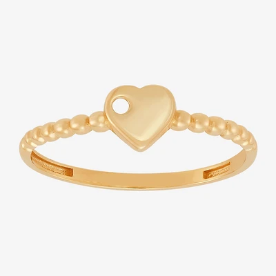 Gold Addiction Womens 10K Heart Round Band