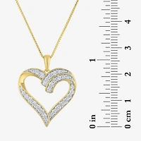 (G-H / I1-I2) Womens 5/8 CT. T.W. Lab Grown White Diamond 14K Gold Over Silver Sterling Silver Heart 18 Inch Pendant Necklace