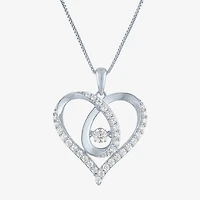 (G-H / I1-I2) Womens 5/8 CT. T.W. Lab Grown White Diamond Sterling Silver Heart 18 Inch Pendant Necklace