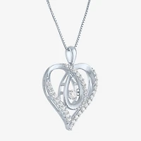 (G-H / I1-I2) Womens 5/8 CT. T.W. Lab Grown White Diamond Sterling Silver Heart 18 Inch Pendant Necklace