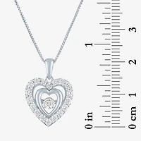(G-H / I1-I2) Womens 5/8 CT. T.W. Lab Grown White Diamond Sterling Silver Heart 18 Inch Pendant Necklace