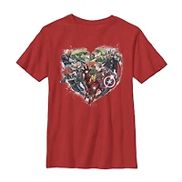 Disney Collection Little & Big Kid Boys Crew Neck Short Sleeve Regular Fit Avengers Graphic T-Shirt