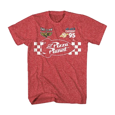 Pizza Planet Mens Crew Neck Short Sleeve Regular Fit Big and Tall Graphic T-Shirt