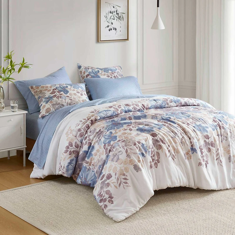 Madison Park Essentials Piper Floral Complete Bedding Set with Sheets