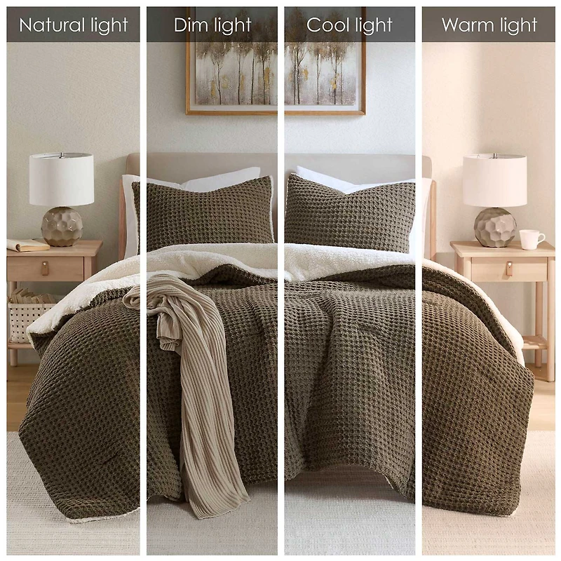 Madison Park Ellis Chenille Sherpa Reverse Soft Comforter Set