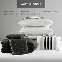 Madison Park Bianca Stripe 7-pc. Midweight Comforter & Coverlet Set