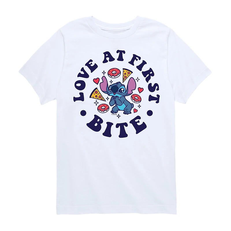 Disney Collection Little & Big Kid Boys Crew Neck Short Sleeve Regular Fit Lilo Stitch Graphic T-Shirt
