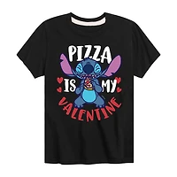 Disney Collection Little & Big Kid Boys Crew Neck Short Sleeve Regular Fit Lilo Stitch Graphic T-Shirt