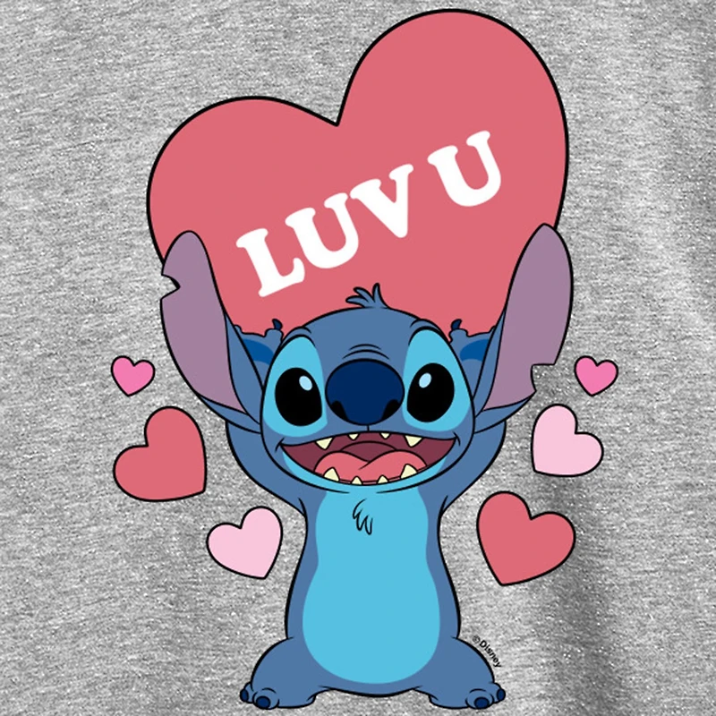 Disney Collection Little & Big Kid Boys Crew Neck Long Sleeve Regular Fit Lilo Stitch Graphic T-Shirt