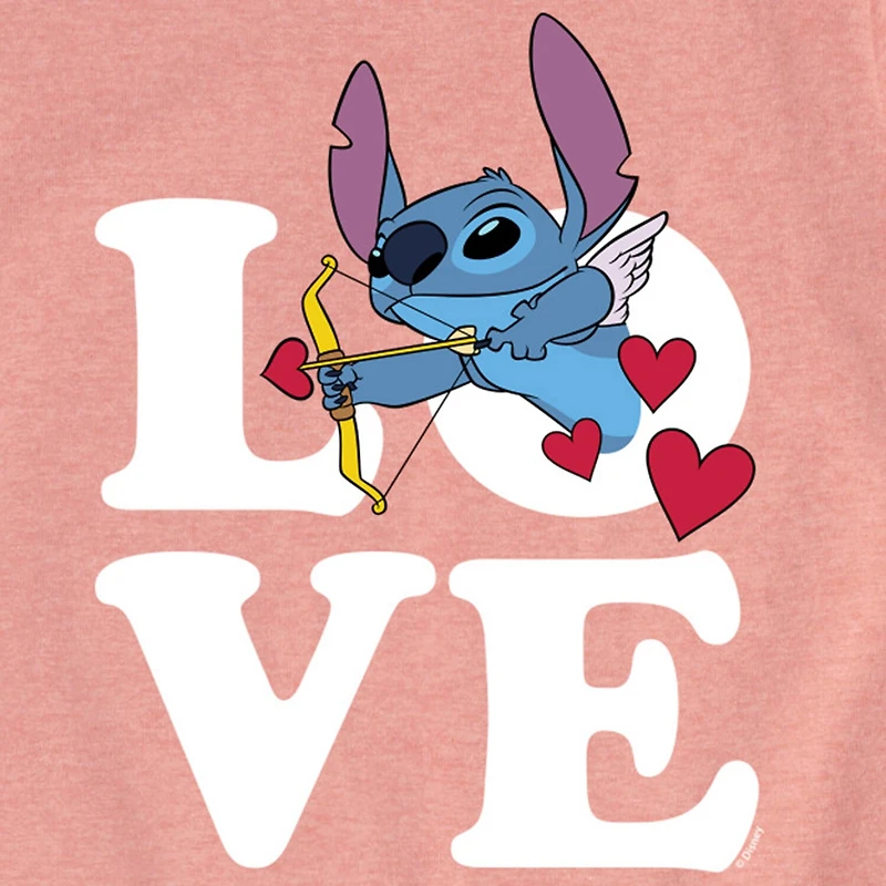 Disney Collection Little & Big Kid Girls Crew Neck Short Sleeve Regular Fit Lilo Stitch Graphic T-Shirt