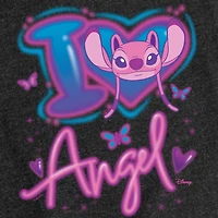 Disney Collection Little & Big Kid Girls Crew Neck Short Sleeve Regular Fit Lilo Stitch Graphic T-Shirt