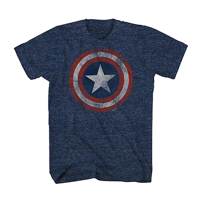 Mens Crew Neck Short Sleeve Regular Fit Captain America Big and Tall Graphic T-Shirt