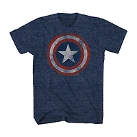 Mens Crew Neck Short Sleeve Regular Fit Captain America Big and Tall Graphic T-Shirt