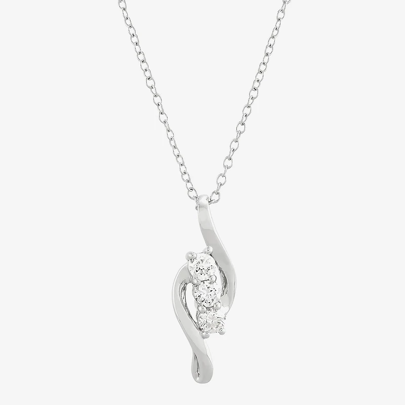 Limited Quantities! Womens 1/ CT. T.W. Lab Grown White Diamond Sterling Silver 18 Inch Pendant Necklace