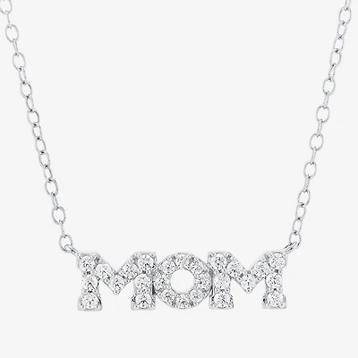 Limited Quantities! "Mom" Womens 1/4 CT. T.W. Lab Grown White Diamond Sterling Silver 18 Inch Pendant Necklace
