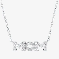 Limited Quantities! "Mom" Womens 1/4 CT. T.W. Lab Grown White Diamond Sterling Silver 18 Inch Pendant Necklace