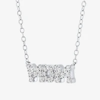 Limited Quantities! "Mom" Womens 1/4 CT. T.W. Lab Grown White Diamond Sterling Silver 18 Inch Pendant Necklace