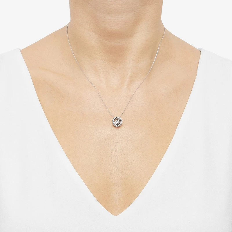 Limited Quantities! Womens 3/4 CT. T.W. Lab Grown White Diamond 14K Gold Circle 18 Inch Pendant Necklace