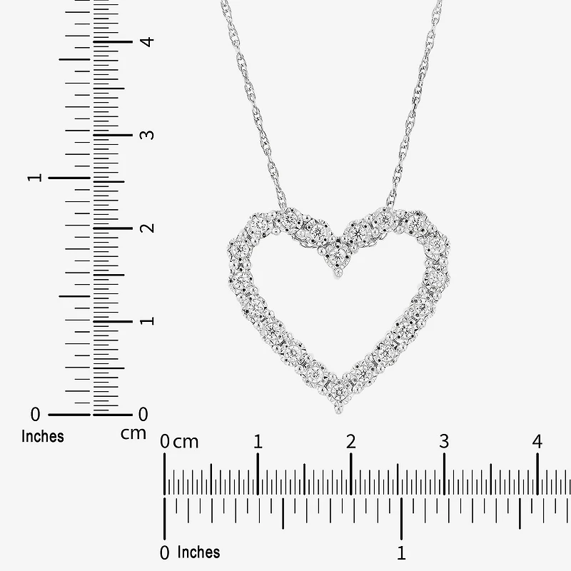 Limited Quantities! Womens 1/3 CT. T.W. Lab Grown White Diamond Sterling Silver Heart 18 Inch Pendant Necklace