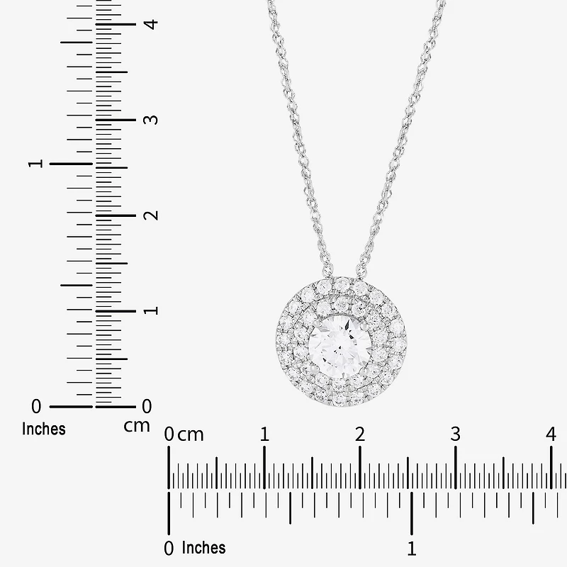 Limited Quantities! Womens 1 1/2 CT. T.W. Lab Grown White Diamond 14K Gold Round 18 Inch Pendant Necklace