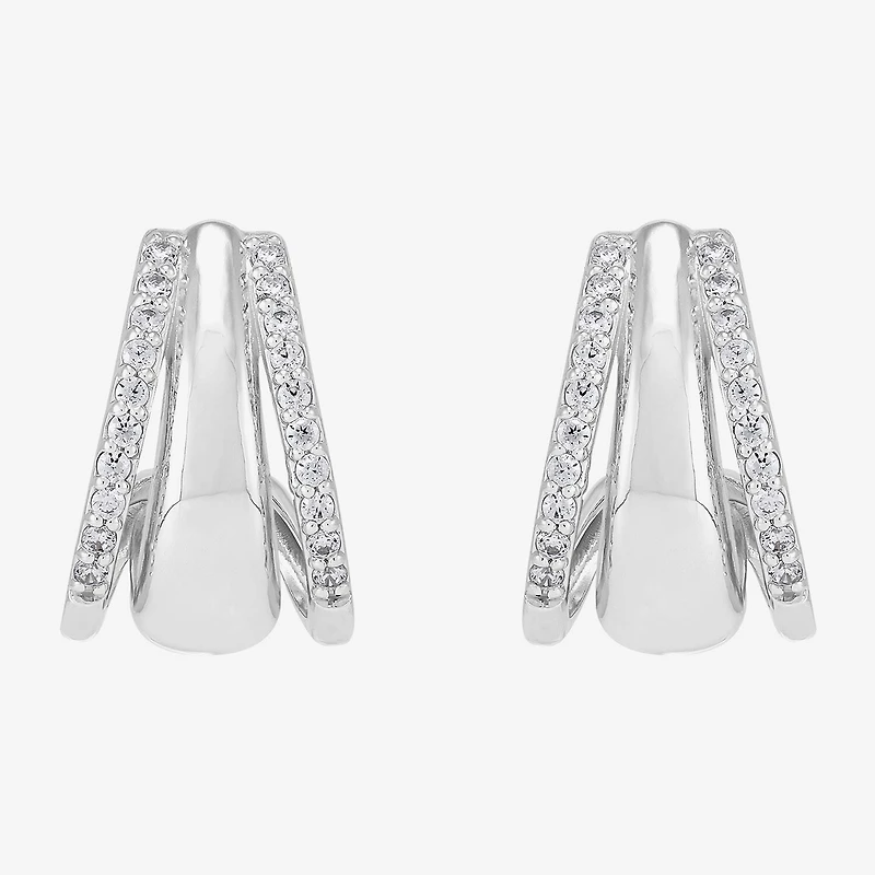 Limited Quantities! Womens 1/4 CT. T.W. Lab Grown White Diamond Sterling Silver 14.5mm Hoop Earrings