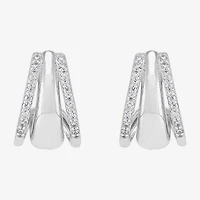 Limited Quantities! Womens 1/4 CT. T.W. Lab Grown White Diamond Sterling Silver 14.5mm Hoop Earrings