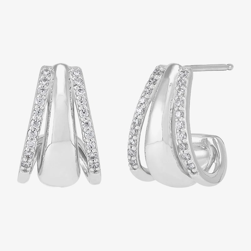 Limited Quantities! Womens 1/4 CT. T.W. Lab Grown White Diamond Sterling Silver 14.5mm Hoop Earrings