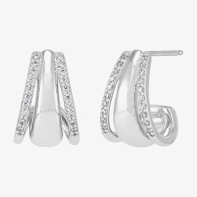 Limited Quantities! Womens 1/4 CT. T.W. Lab Grown White Diamond Sterling Silver 14.5mm Hoop Earrings