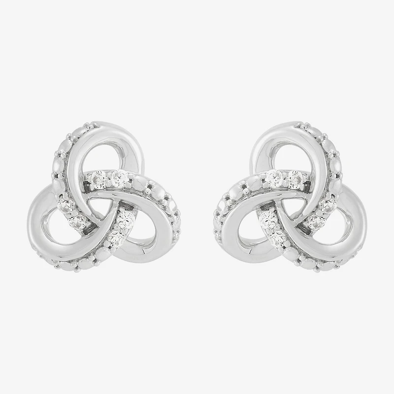 Limited Quantities! 1/10 CT. T.W. Lab Grown White Diamond Sterling Silver 10.2mm Stud Earrings
